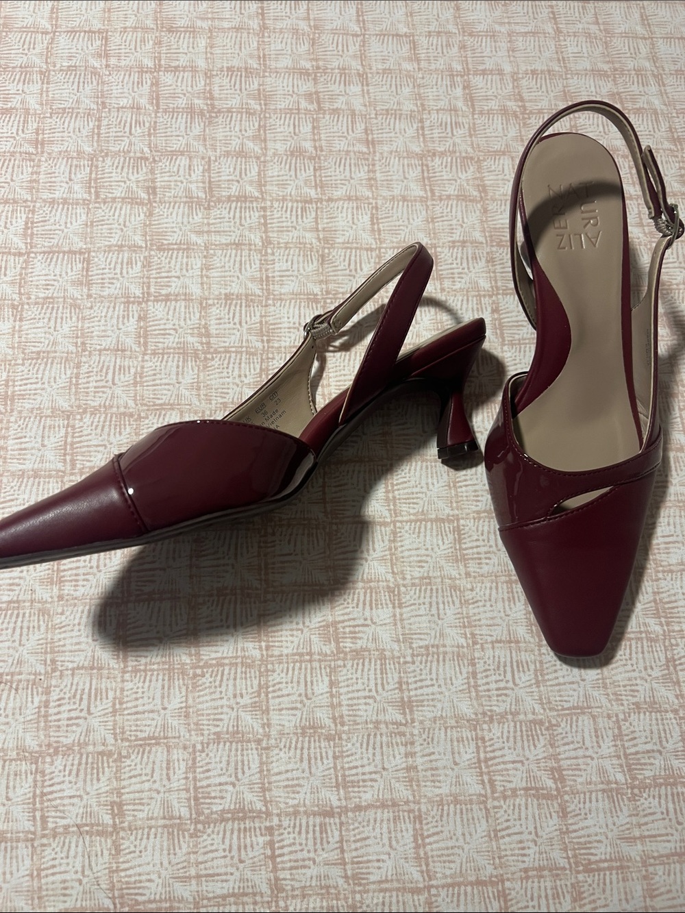 Naturalizer Wine Red Slingback Pointed-Toe Pumps - Picture 2 of 4